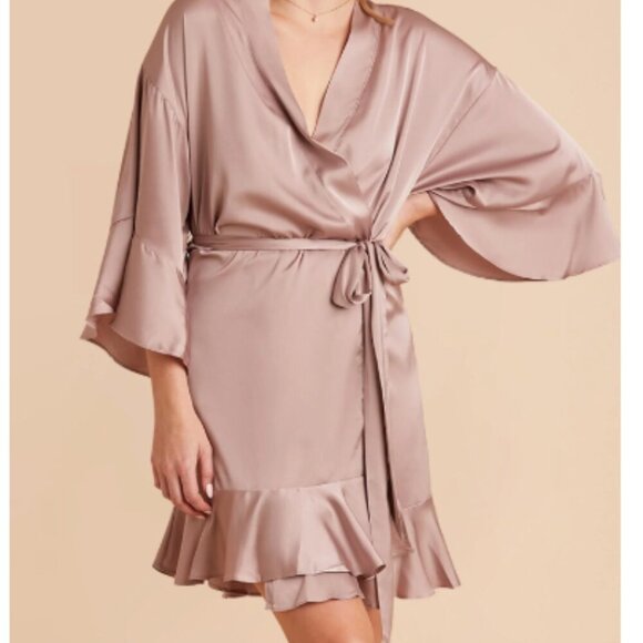 Birdy Grey Kenny Ruffle Satin Robe - Picture 3 of 10